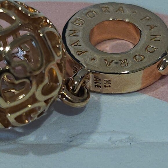 Authentic Pandora *Retired *Rose Harmonious Hearts Pendant Charm 787255 - Picture 7 of 12